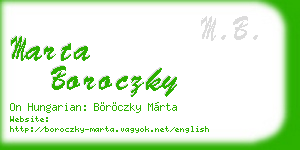 marta boroczky business card