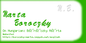 marta boroczky business card